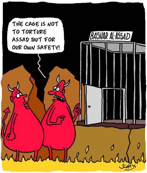 "The cage is not to torture Assad but for our own safety!"