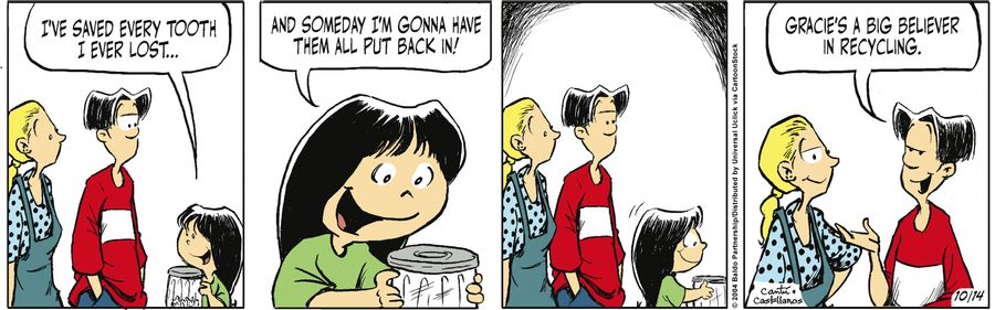 "I've saved every tooth I ever lost...and someday I'm gonna have them all put back in!"