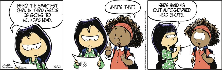 "Being the smartest girl in third grade is going to Melinda's head."
