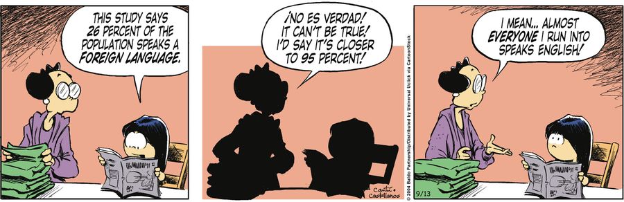 "This study says 26 percent of the population speaks a foreign language."