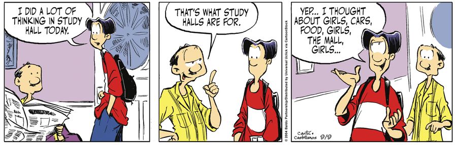 "I did a lot of thinking in study hall today."