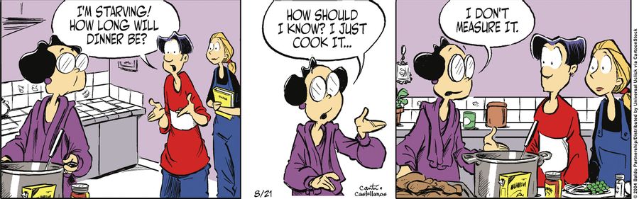 "I'm starving! How long will dinner be?"