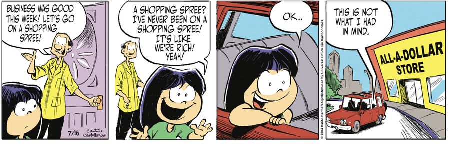 "Business was good this week! Let's go on a shopping spree!"