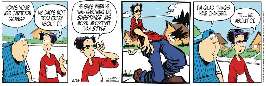 "How's your web cartoon going?"
