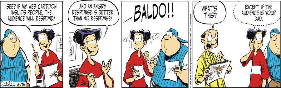 "See? If my web cartoon insults people, the audience will respond! And an angry response is better than no response!"