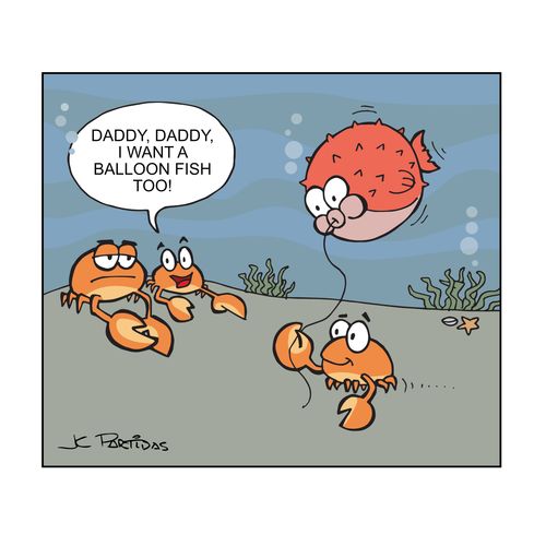 "Daddy, Daddy, I want a balloon fish too!"