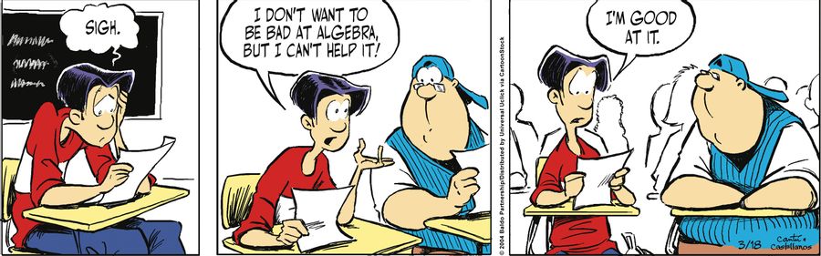 "I don't want to be bad at algebra, but I can't help it! I'm good at it."