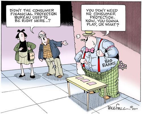 "Didn't the consumer financial protection bureau used to be right here...?"