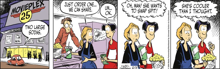 "Oh man! She wants to swap spit!"