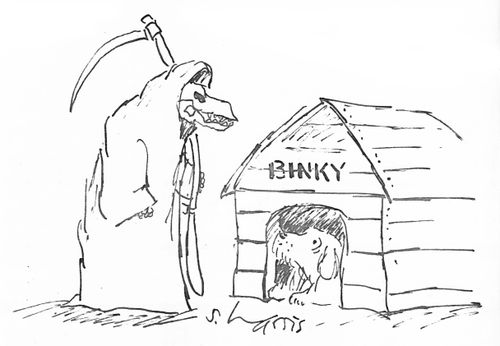 Dog and Grim Reaper