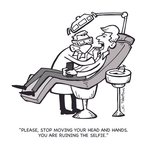 "Please, stop moving your head and hands. You are ruining the selfie."