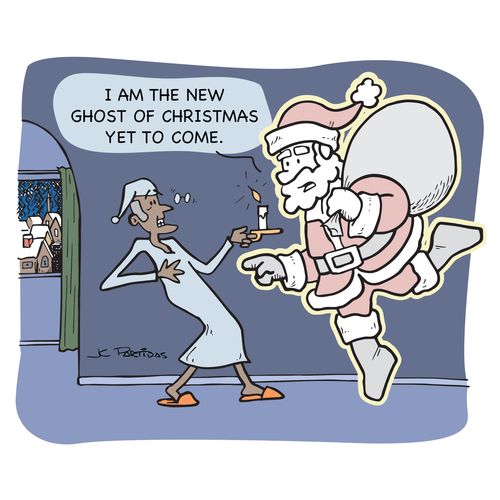 "I am the new ghost of Christmas yet to come."