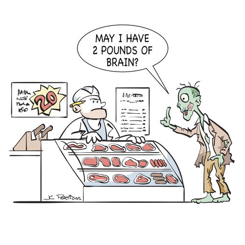 "May I have 2 pounds of brain?"