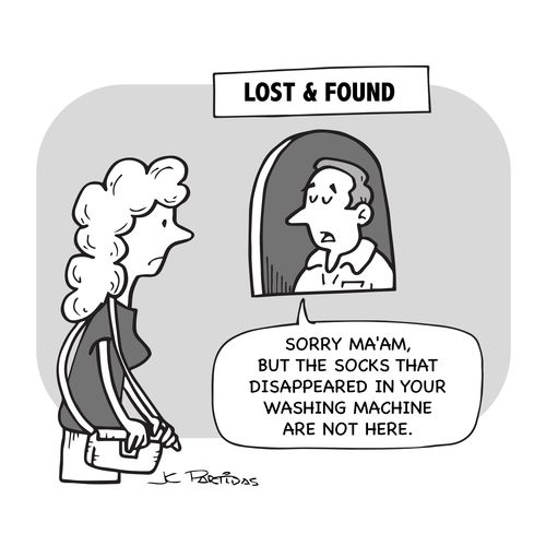 "Sorry Ma'am, but the socks that disappeared in your washing machine are not here."