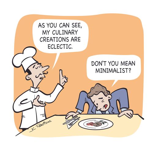 "As you can see, my culinary creations are eclectic."