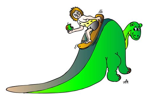 Ancient Skateboarder