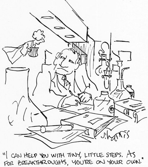"I can help you with tiny, little steps. As for breakthroughs, you're on your own."