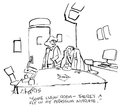 "Some clean room -  there's a fly in my potassium nitrate."