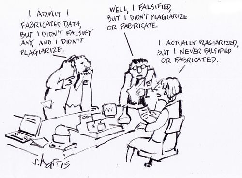 "I admit I fabricated data, but I didn't falsify any, and I didn't plagiarize."