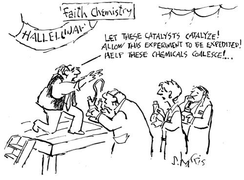 "Let these catalysts catalyze! Allow this experiment to be expedited. Help these chemicals to coalesce."