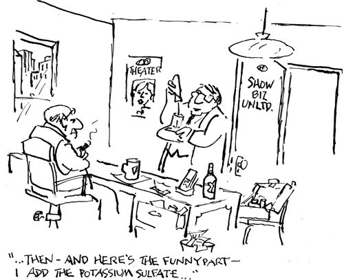"...then - and here's the funny part - I add the potassium sulfate..."