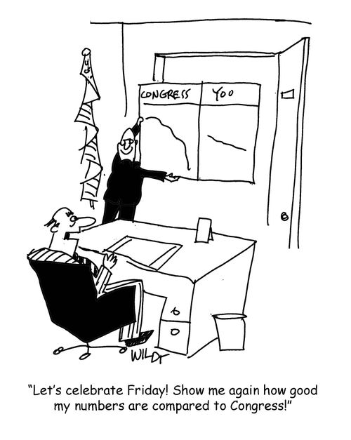 "Let's celebrate Friday! Show me again how good my numbers are compared to Congress!"