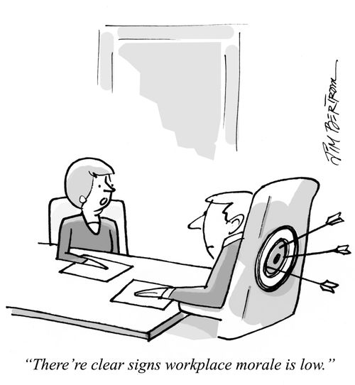 "There're clear signs workplace morale is low."