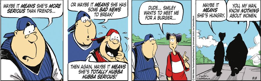 "Dude...Smiley wants to meet me for a burger...maybe it means she's hungry."