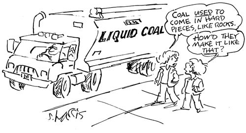 "Coal used to come in hard pieces, like rocks." 