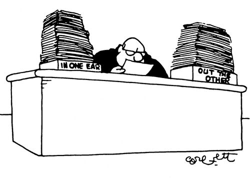 Desk Tray: 'In One Ear' and 'Out The Other'