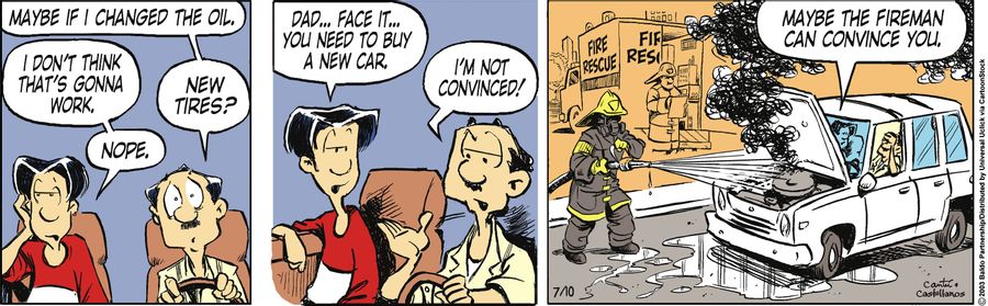 "Dad...face it...you need to buy a new car."