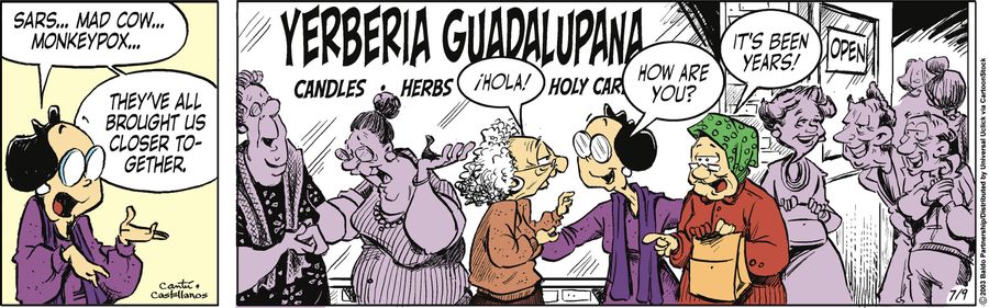 "SARS...mad cow...monkeypox...they've brought us all closer together."
