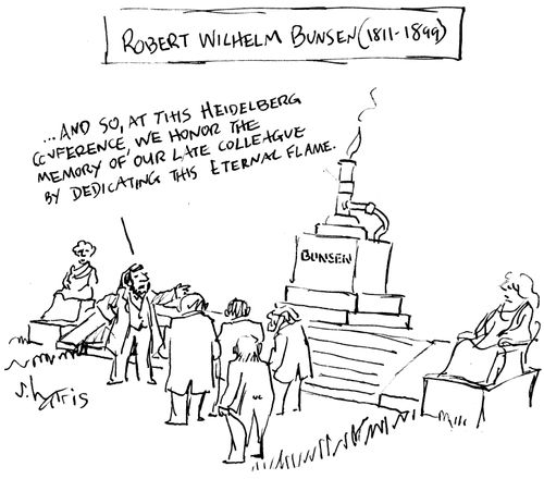 Robert Wilhelm Bunsen: "...and so at this Heidelberg conference...dedicating this eternal flame."