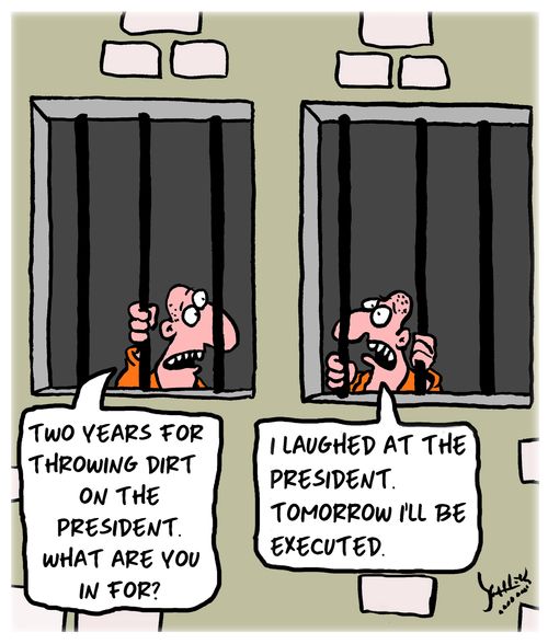 "I laughed at the president. Tomorrow I'll be executed."