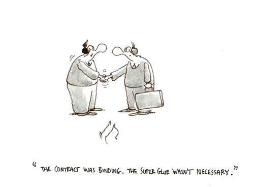 "The contract was binding. The super glue wasn't necessary."