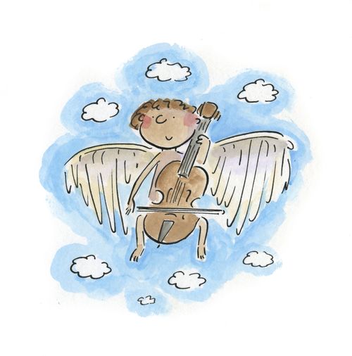 Cherub playing the cello.