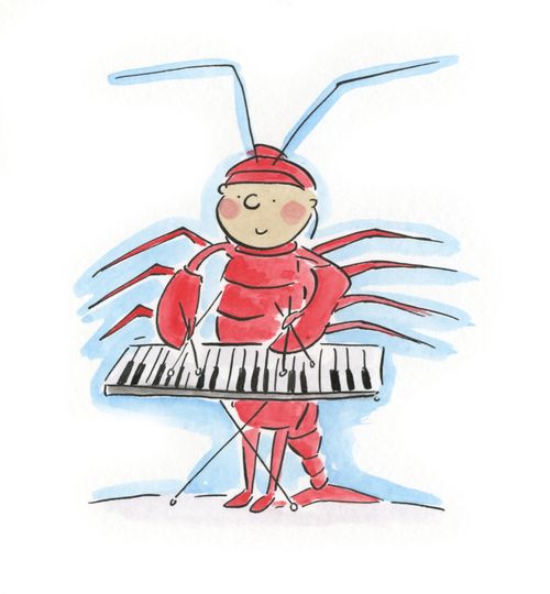 Lobster playing keyboard