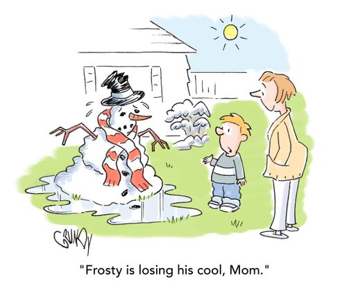 "Frosty is losing his cool, Mom."