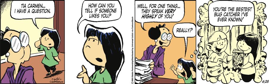 "Tia Carmen...I have a question. How can you tell if someone likes you?"