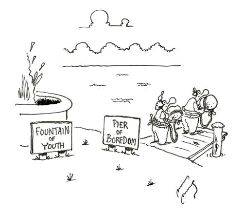 Fountain of youth vs. pier of boredom