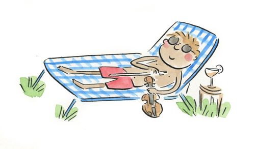 Violinist on holiday