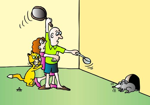 People intimidated by a little mouse.