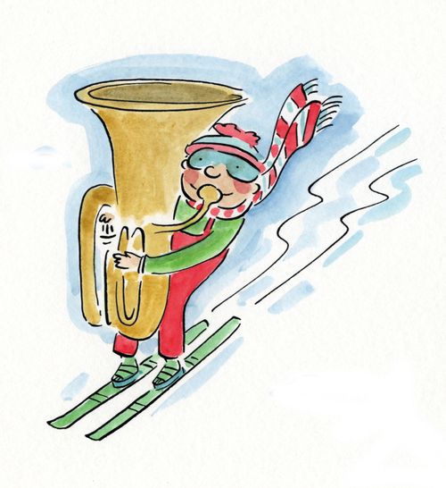 Tuba on Skis