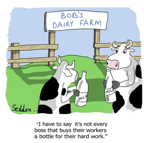 "I have to say, it`s not every boss that buys their workers a bottle for their hard work."