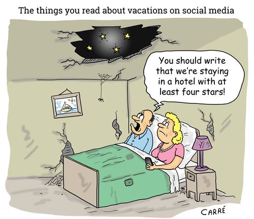 The things you read about vacations on social media