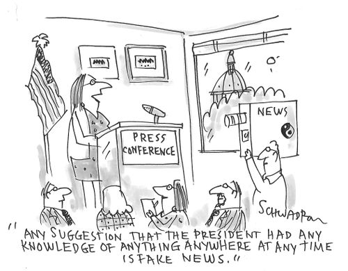 "Any suggestion that the president had any knowledge of anything anywhere at any time is fake news."