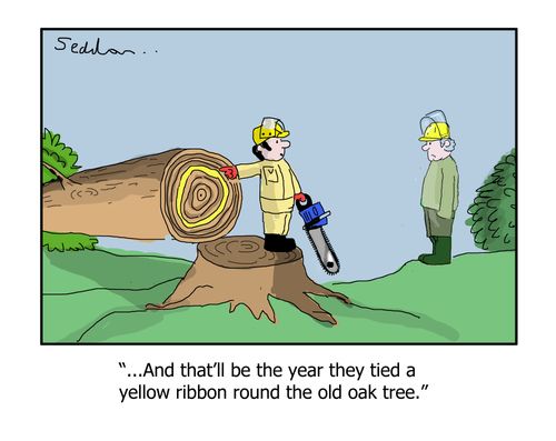 "...And that'll be the year they tied a yellow round the old oak tree."