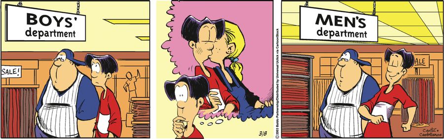 Baldo fantasizes the Boys Department becomes the Men's Department after his first kiss with Smiley.
