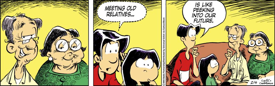 "Meeting old relatives...is like peeking into our future."