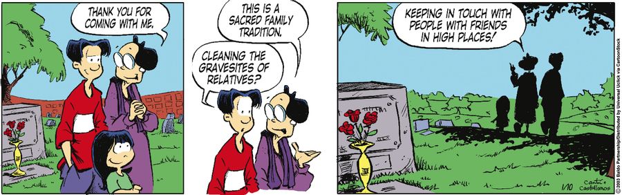"Thank you for coming with me. This is a sacred family tradition."